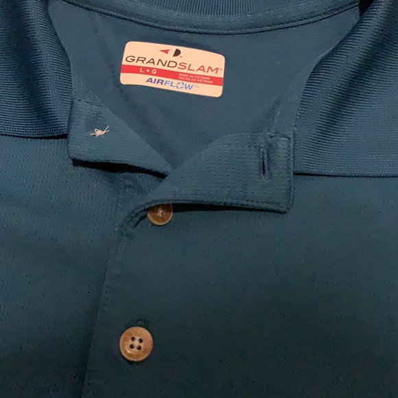 Large Men’s Grand Slam airflow Blue Polo - Picture 4 of 6